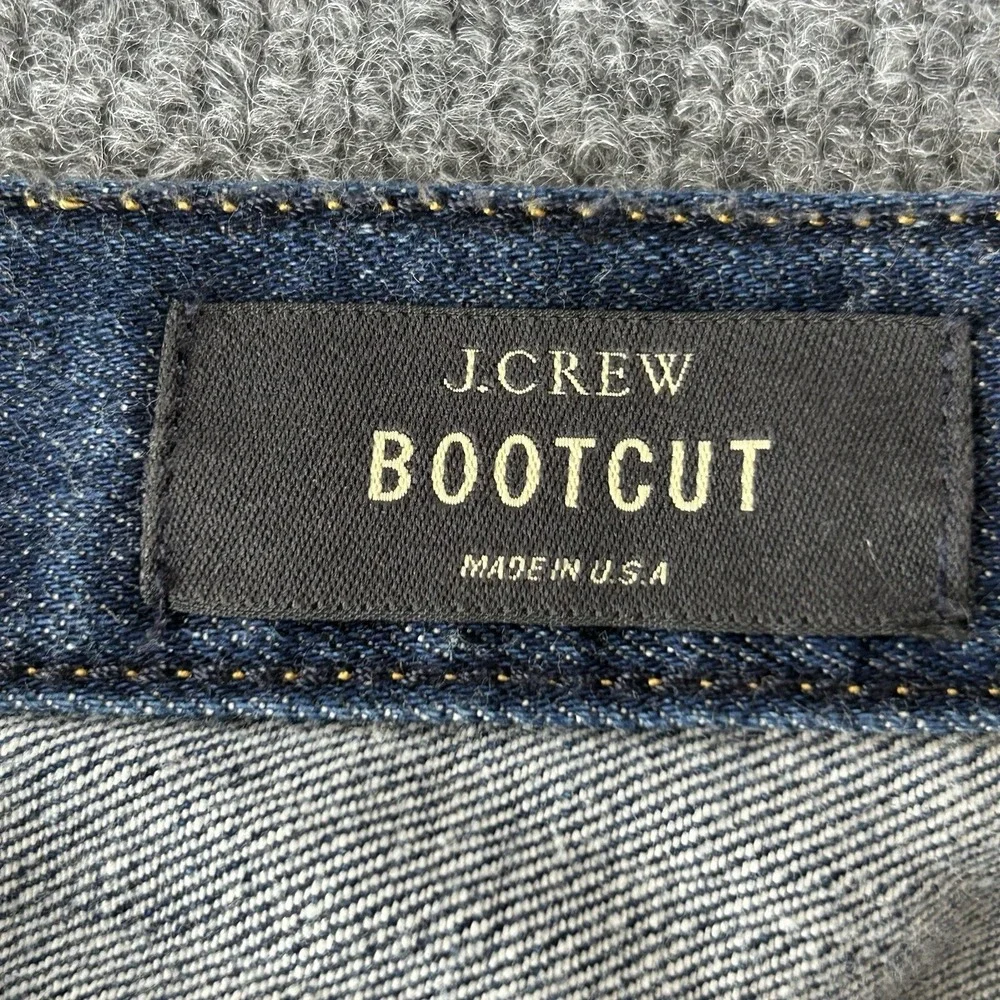 JCrew Jeans Womens 33S 36 X 31 Boot Cut Dark Wash‎ Stretch Denim USA Made